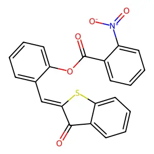 [2-[(Z)-(3-oxo-1-benzothiophen-2-ylidene)methyl]phenyl] 2-nitrobenzoate structure