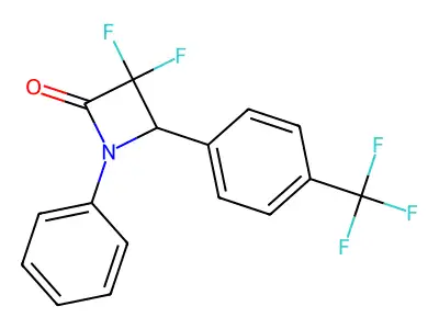 3,3-Difluoro-1-phenyl-4-[4-(trifluoromethyl)phenyl]azetidin-2-one structure