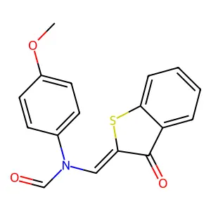 N-(4-methoxyphenyl)-N-[(Z)-(3-oxo-1-benzothiophen-2-ylidene)methyl]formamide structure