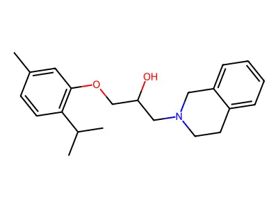 1-(3,4-dihydro-2(1H)-isoquinolinyl)-3-(2-isopropyl-5-methylphenoxy)-2-propanol structure