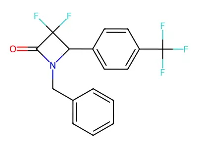 1-Benzyl-3,3-difluoro-4-[4-(trifluoromethyl)phenyl]azetidin-2-one structure