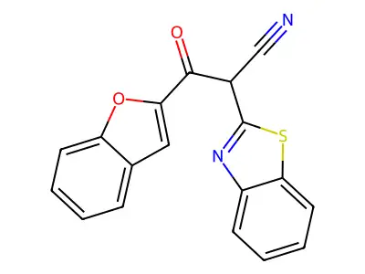3-(1-Benzofuran-2-yl)-2-(1,3-benzothiazol-2-yl)-3-oxopropanenitrile structure
