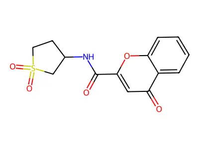 N-(1,1-dioxidotetrahydrothiophen-3-yl)-4-oxo-4H-chromene-2-carboxamide structure