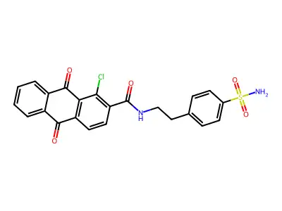 1-chloro-9,10-dioxo-N-[2-(4-sulfamoylphenyl)ethyl]anthracene-2-carboxamide structure