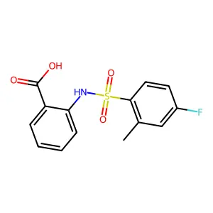 2-(4-Fluoro-2-methylbenzenesulfonamido)benzoic acid structure
