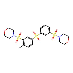 4-[3-(4-Methyl-3-morpholin-4-ylsulfonylphenyl)sulfonylphenyl]sulfonylmorpholine structure