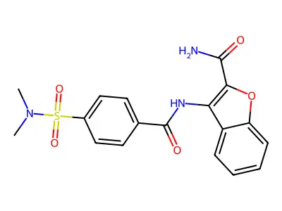 3-(4-(N,N-dimethylsulfamoyl)benzamido)benzofuran-2-carboxamide structure