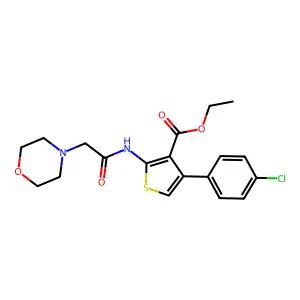 Ethyl 4-(4-chlorophenyl)-2-(2-morpholinoacetamido)thiophene-3-carboxylate structure