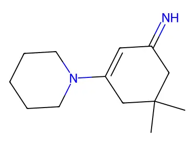 5,5-Dimethyl-3-piperidin-1-yl-cyclohex-2-enylideneamine structure