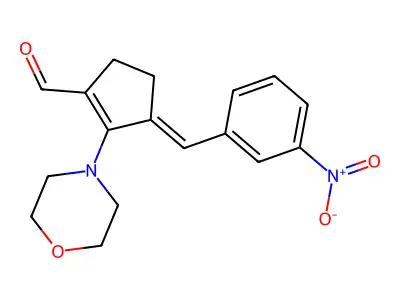 2-Morpholino-3-[(3-nitrophenyl)methylene]cyclopentene-1-carbaldehyde structure