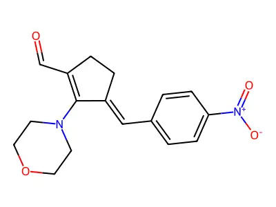 2-(4-Morpholinyl)-3-[(4-nitrophenyl)methylene]-1-cyclopentene-1-carboxaldehyde structure
