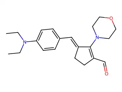(3E)-3-{[4-(DIETHYLAMINO)PHENYL]METHYLIDENE}-2-(MORPHOLIN-4-YL)CYCLOPENT-1-ENE-1-CARBALDEHYDE structure