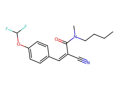 N-butyl-2-cyano-3-[4-(difluoromethoxy)phenyl]-N-methylprop-2-enamide structure
