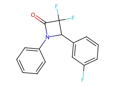 3,3-Difluoro-4-(3-fluorophenyl)-1-phenylazetidin-2-one structure