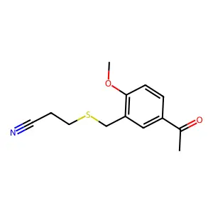 3-[(5-Acetyl-2-methoxyphenyl)methylsulfanyl]propanenitrile structure