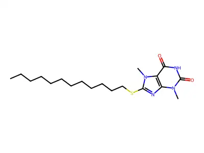 8-Dodecylsulfanyl-3,7-dimethylpurine-2,6-dione structure