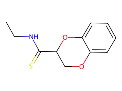 N-ethyl-2,3-dihydro-1,4-benzodioxine-3-carbothioamide structure