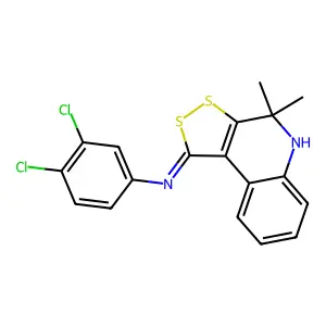 N-(3,4-dichlorophenyl)-4,4-dimethyl-5H-dithiolo[3,4-c]quinolin-1-imine structure