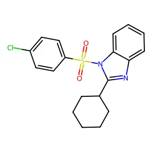 1-[(4-chlorophenyl)sulfonyl]-2-cyclohexyl-1H-benzimidazole structure