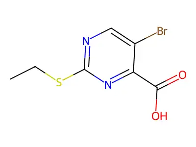 5-Bromo-2-(ethylthio)pyrimidine-4-carboxylic Acid structure