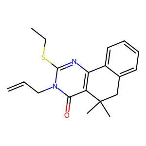 3-allyl-2-(ethylsulfanyl)-5,5-dimethyl-5,6-dihydrobenzo[h]quinazolin-4(3H)-one structure