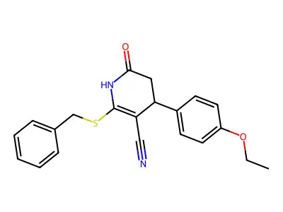 6-benzylsulfanyl-4-(4-ethoxyphenyl)-2-oxo-3,4-dihydro-1H-pyridine-5-carbonitrile structure