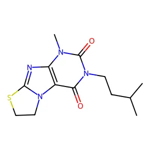 1-Methyl-3-(3-methyl-butyl)-6,7-dihydro-1H-thiazolo[2,3-f]purine-2,4-dione structure