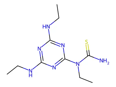 1-[4,6-Bis(ethylamino)-1,3,5-triazin-2-yl]-1-ethylthiourea structure