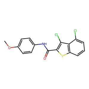 3,4-dichloro-N-(4-methoxyphenyl)-1-benzothiophene-2-carboxamide structure
