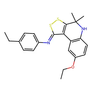 8-ethoxy-N-(4-ethylphenyl)-4,4-dimethyl-5H-dithiolo[3,4-c]quinolin-1-imine structure