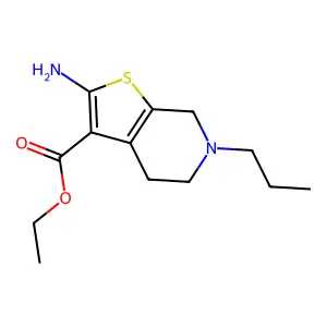 ethyl 2-amino-6-propyl-4H,5H,6H,7H-thieno(2,3-c)pyridine-3-carboxylate structure