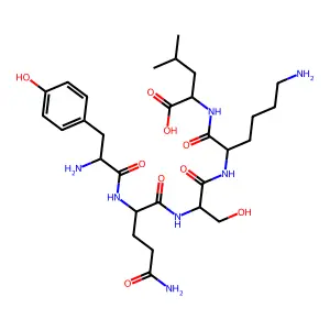 H-Tyr-Gln-Ser-Lys-Leu-OH structure