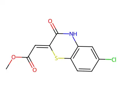 methyl 2-(6-chloro-3-oxo-4H-1,4-benzothiazin-2-ylidene)acetate structure