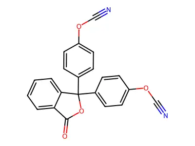 C,C'-((3-Oxo-1(3H)-isobenzofuranylidene)di-4,1-phenylene) dicyanate structure
