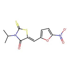 (Z)-3-isopropyl-5-((5-nitrofuran-2-yl)methylene)-2-thioxothiazolidin-4-one structure