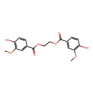 Ethane-1,2-diyl bis(4-hydroxy-3-methoxybenzoate) structure