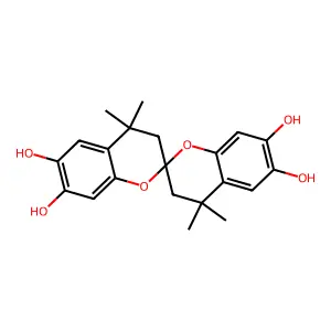 6,6',7,7'-Tetrahydroxy-4,4,4',4'-tetramethyl-2,2'-spirobichroman structure