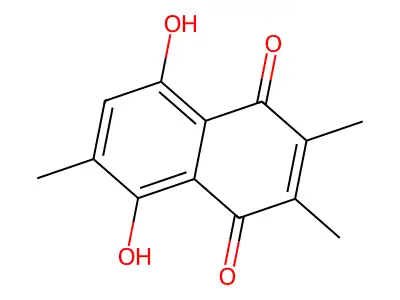 1,4-Naphthalenedione, 5,8-dihydroxy-2,3,7-trimethyl- structure