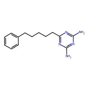 6-(5-Phenylpentyl)-1,3,5-triazine-2,4-diamine structure