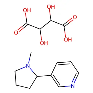Pyridine, 3-((2S)-1-methyl-2-pyrrolidinyl)-, (2R,3R)-2,3-dihydroxybutanedioate structure