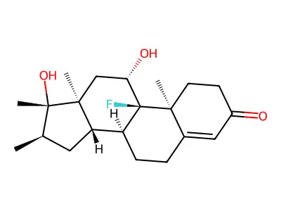 9-Fluoro-11,17-dihydroxy-16,17-dimethylandrost-4-en-3-one structure