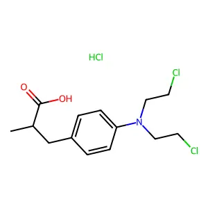 Hydrocinnamic acid, p-(bis(2-chloroethyl)amino)-beta-methyl-, hydrochloride structure