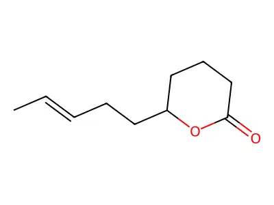 Tetrahydro-6-(3-penten-1-yl)-2H-pyran-2-one structure