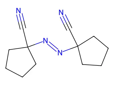 Cyclopentanecarbonitrile, 1,1'-azobis- structure