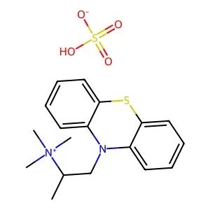 10H-Phenothiazine-10-ethanaminium, N,N,N,alpha-tetramethyl-, sulfate (1:1) structure