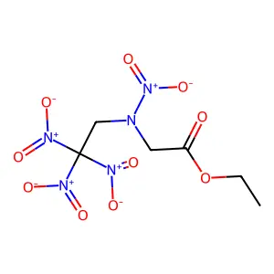Glycine, N-nitro-N-(2,2,2-trinitroethyl)-, ethyl ester structure