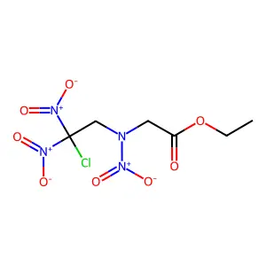 Glycine, N-(2-chloro-2,2-dinitroethyl)-N-nitro-, ethyl ester structure
