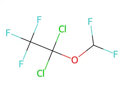 1,1-Dichloro-2,2,2-trifluoroethyl difluoromethyl ether structure