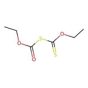 Thiodicarbonic acid ((HO)C(O)SC(S)(OH)), OC,OC'-diethyl ester structure