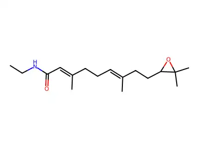 9-(3,3-dimethyloxiran-2-yl)-N-ethyl-3,7-dimethylnona-2,6-dienamide structure